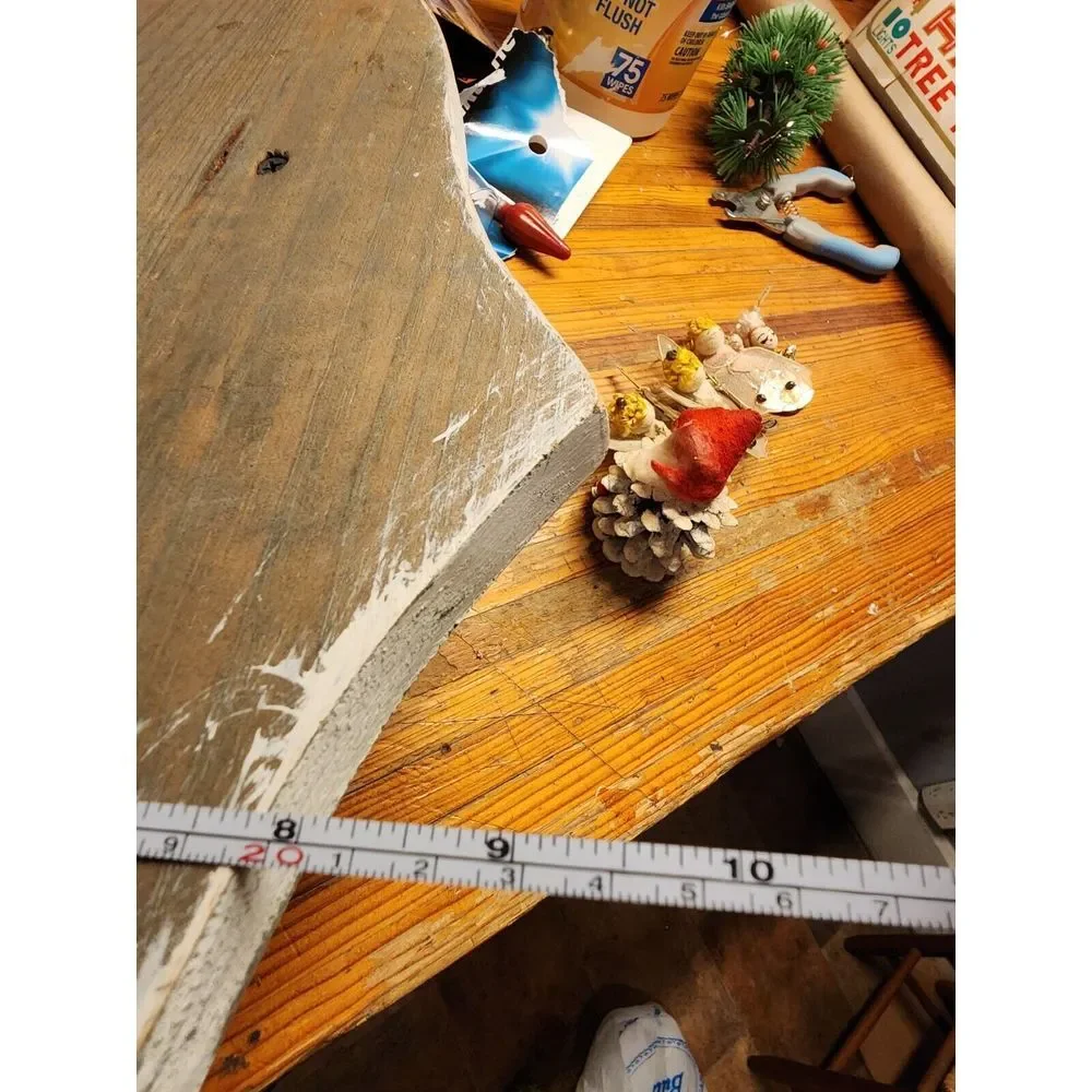 Vintage White Washed Rustic Wood‎ Heart Shelf With Key Hook. 14